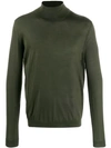Roberto Collina Rollneck Knit Sweater In Green