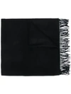 Begg & Co Fringed Cashmere Scarf In Black