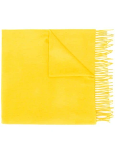 Begg & Co Fringed Cashmere Scarf In Yellow
