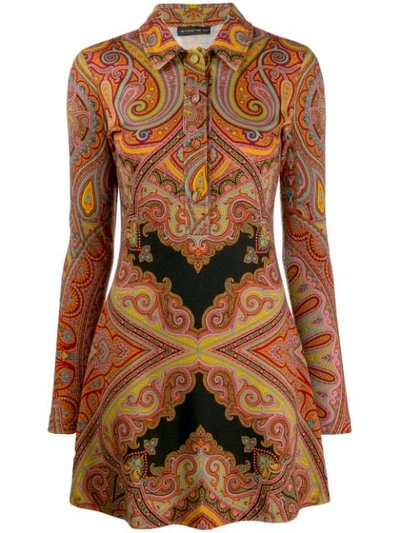 Etro Paisley-print Dress In Red