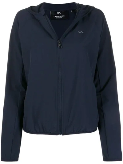 Calvin Klein Fitted Track Jacket In Blue