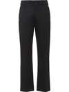 Prada Sateen Tailored Cropped Trousers In Black