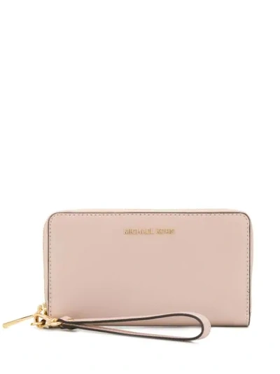 Michael Michael Kors Zip-around Logo Wallet In Pink