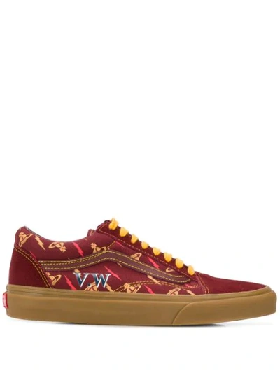 Vans X Vivienne Westwood Old Skool Thunderbolt-print Trainers In Red