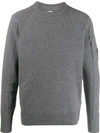 C.p. Company Long-sleeve Fitted Sweater In Grey