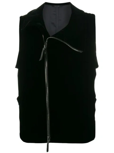 Giorgio Armani Slim-fit Zip-up Waistcoat In Black