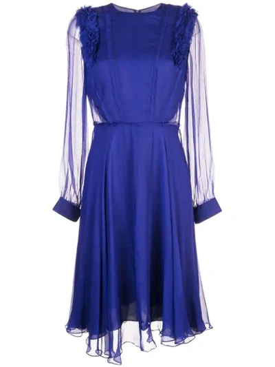jason wu chiffon dress Jason Wu Collection Printed Chiffon Pleated Midi Dress