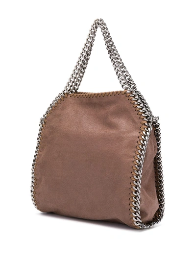 Stella Mccartney Beige Faux Leather Mini Falabella Tote Bag In Grey