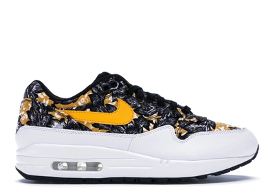 Pre-owned Nike Air Max 1 Tropical Floral (women's) In White/university Gold-black