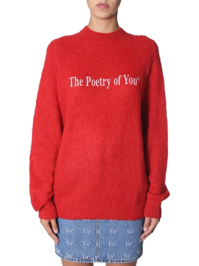 Msgm Crew Neck Sweater In Red
