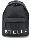 Stella Mccartney Rainbow Jacquard Straps Padded Backpack In Black