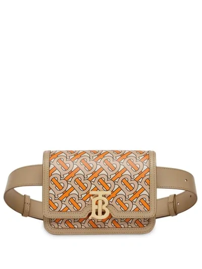 Burberry Small Tb Monogram Print Crossbody Bag In Bright Orange