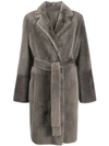 Yves Salomon Reversible Lambswool Coat In Grey