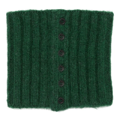 Plan C Green Button Scarf In 00v70 Green