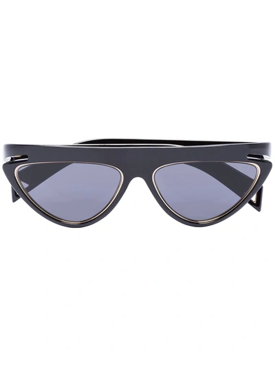 Fendi Black Straight Bridge Cat Eye Sunglasses