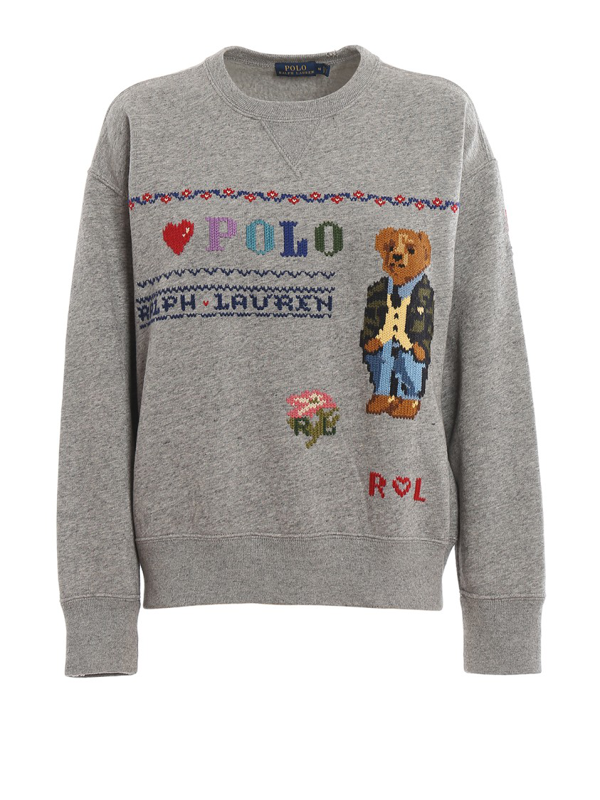 polo bear sweater grey