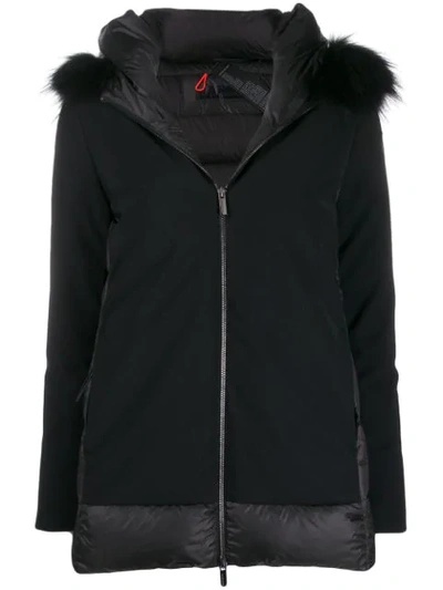 Rrd Winter Hybrid Zar Hooded Puffer Jacket In Black