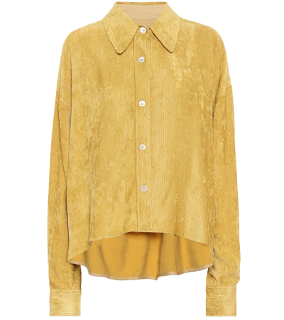 Isabel Marant Fanao Ribbed Velvet Shirt In Yellow