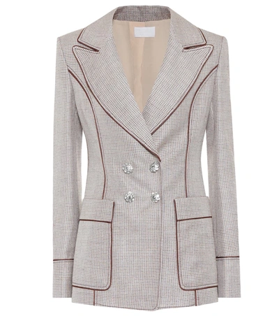 Peter Pilotto Embellished Double-breasted Blazer In Braun