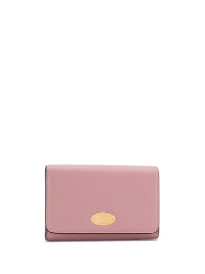 Mulberry Gold-tone Logo Plaque Purse In Pink