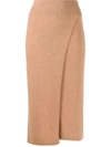 Cashmere In Love Lucia Wrap Knitted Skirt In Neutrals