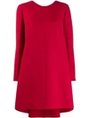 Valentino Flared Wool And Silk-blend Mini Dress In Red