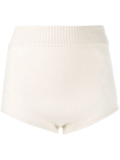 Cashmere In Love Knit Mimie Shorts In White