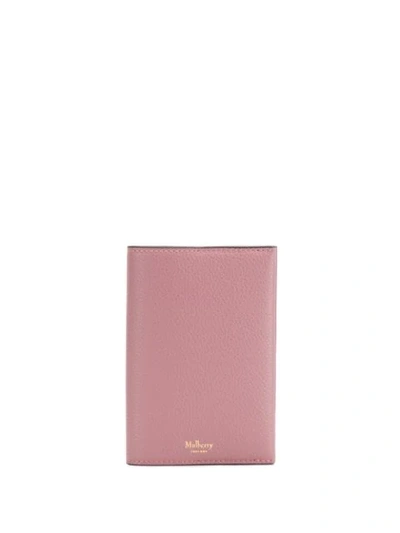 Mulberry Textured Passport Cover In Pink