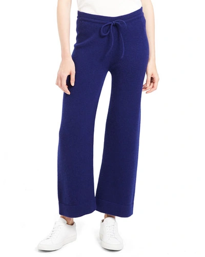 Theory Cashmere Drawstring Lounge Pants In Deep Navy
