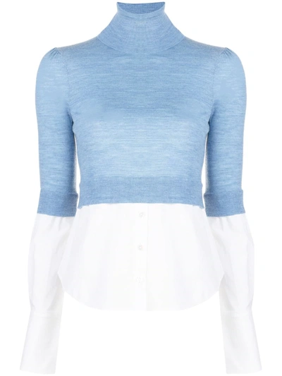 Veronica Beard Nina Layered Slim-fit Jumper In Blue