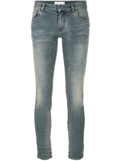Faith Connexion Distressed Low-rise Skinny Jeans In Blue