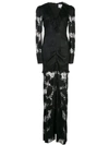Alexis Lucasta Ruffle-trimmed Ruched Stretch-lace Maxi Dress In Black