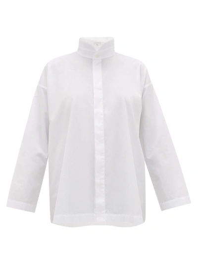 Eskandar Oversized A-line Cotton-poplin Shirt In White
