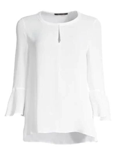 Kobi Halperin Plus Size Shia Bell-sleeve Silk Blouse In White
