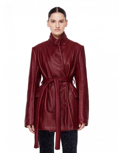 Isaac Sellam Reguliere Burgundy Jacket With Belt