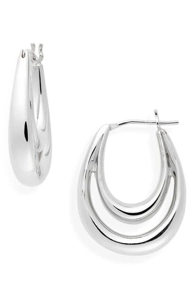 Sophie Buhai Large Blanche Hoop Earrings In Sterling Silver