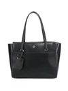 Tory Burch Parker Small Leather Tote In Black