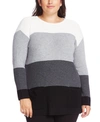 Vince Camuto Plus Size Colorblocked Sweater In Antique White