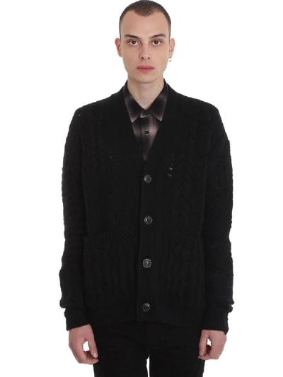 Amiri Multipoint Cardigan In Black Wool