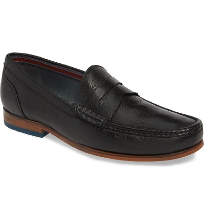 Ted Baker Men's Shornal Leather Penny Loafers In Black Leather