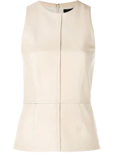 Proenza Schouler Sleeveless Leather Top In Neutrals