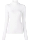 Proenza Schouler Lightweight Ribbed Turtleneck Sweater In White