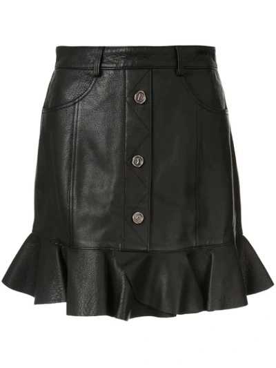 Aje Short Ruffled Skirt In Black