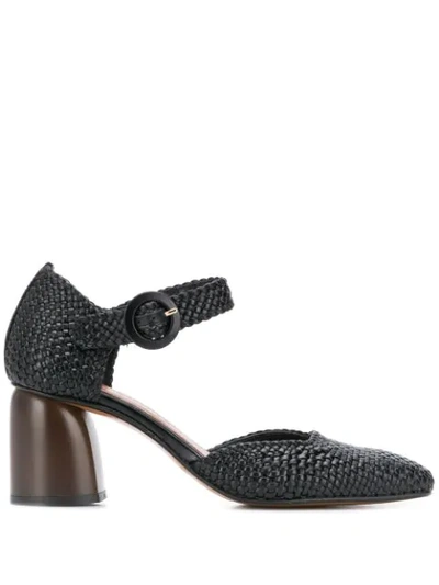 Souliers Martinez Antequera Woven Pumps In Black