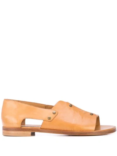 Alberto Fermani Studded Sandals In Brown