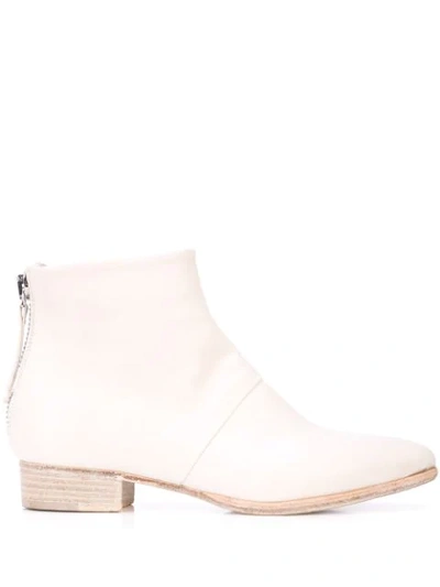 Alberto Fermani Back Zip Ankle Boots In Gardenia