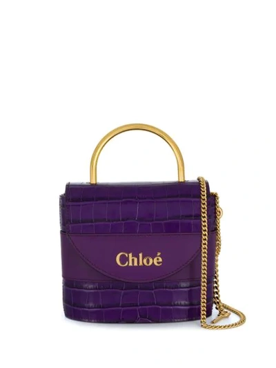 Chloé Logo Plaque Mini Bag In Purple