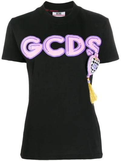 Gcds Embellished Tassel T-shirt In Black