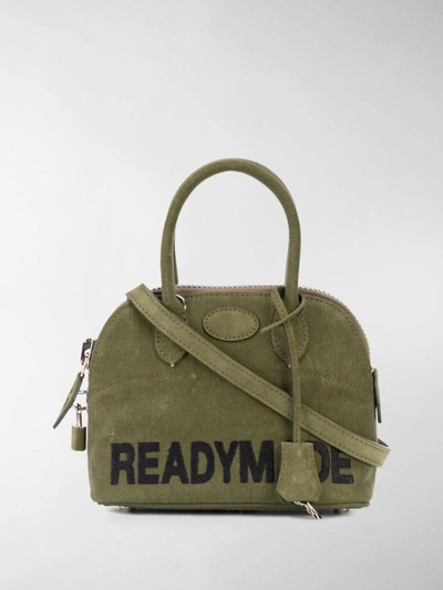 Readymade Contrast Logo Tote In Green