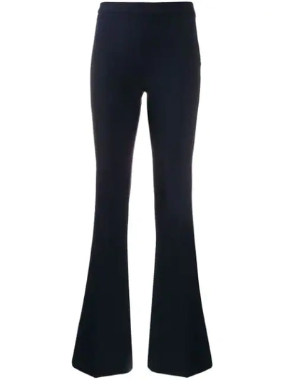 Blanca Mid-rise Flared Trousers In Blue